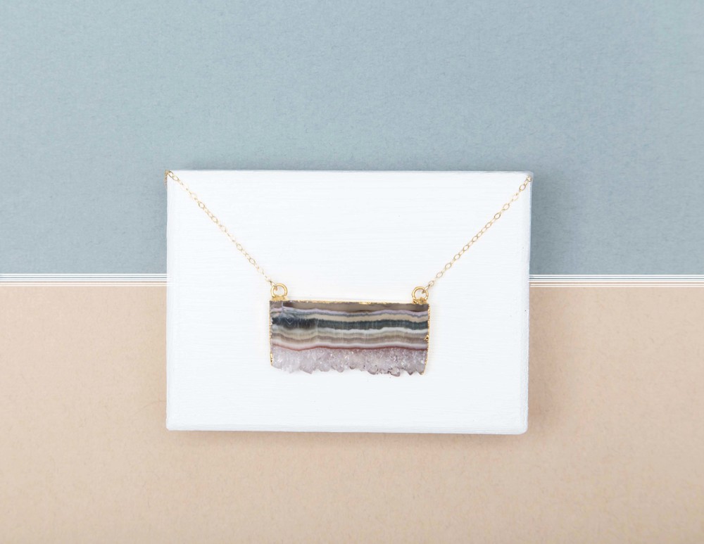 The amethyst slice necklace